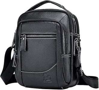 Small Leather Shoulder Bag Crossbody Pack for Men Outdoor Travel Business