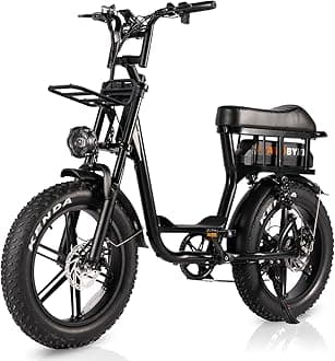 Moped Style 1500W/2000W Electric Bike,30mph/33mph Ebike&34-180Miles PAS Range,48V15.6ah/18.2ah/ (874Wh) Larger Battery, 20'' Fat Tire Electric Bike for Adults,UL Safety Certified.