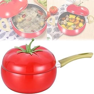 With Lid Fruit Shaped Pans,With Lid Vegetable Shaped Pans,Cute Nonstick Soup Pot Pasta Pan,Multifunction Cooking Pot With Handles for Stewing Poaching Frying (Tomatoes,Milk Pan)