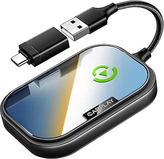 TOPGNSS Wireless Carplay Adapter, Converts Wired to Wireless Carplay Adapter for Apple iPhone, Wireless Control Plug & Play Carplay for Cars from 2015 & for iPhone iOS 10+ Matte Black