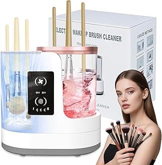 3-in-1 Electric Makeup Brush Cleaner with Dryer & Holder–Automatic USB Cleaning Machine for All Makeup Brush Sizes, Portable Quick-Dry Tool for Cosmetic Brushes