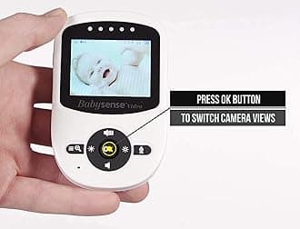 Babysense Video Baby Monitor with 2 Digital Cameras, 2.4" LCD Display, Infrared Night Vision, 2 Way Talk, Room Temperature, Lullabies, Long Range