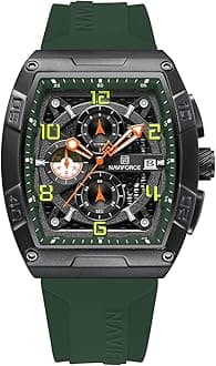 NF8052 Luminous Hollow Dial Barrel-Shaped Silicon Strap Sports Watch