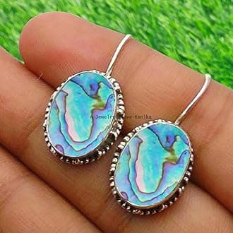 10x14MM Oval Gemstone Sterling Silver Ellipse Dangle Earrings for Women, Bezel Set Ear-Wire Earrings, Bridesmaid Earrings Mother's Day Gift (Amethyst)