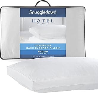 Hotel Collection Back Sleeper Pillow - Supportive & Breathable Boxed Pillow for Back Sleepers | Cotton Cover, UK-Made, Non-Allergenic, Machine Washable (43 x 69cm)