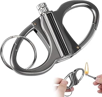 CHOICEDC Keychain Lighter, Permanent Match Infinity Lighter, Reusable Waterproof Forever Matches Lighters, Metal EDC Emergency Flint Fire Starter, Survival Kit Gifts for Men Women Outdoor Camping