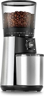 OXO Brew Conical Burr Coffee Grinder - Silver, Stainless Steel Burrs, One-Touch Automatic Smart Grind