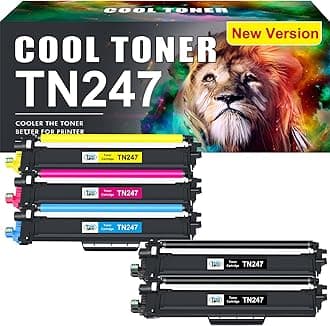 TN247 TN-243CMYK Toner Value Pack Compatible for Brother TN243 DCP-L3550CDW DCP-L3510CDW HL-L3210CW HL-L3230CDW MFC-L3750CDW MFC-L3710CW Ink Cartridges (Black,Cyan,Yellow,Magenta, 5-Pack)