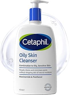 Cetaphil Oily Skin Cleanser, 473ml, Face Wash, For Combination to Oily Sensitive Skin, With Niacinamide, Packaging May Vary