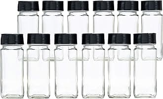 Vasukie Salt & Pepper Square Glass Spice Jar with Black Sifter Two Sided Sifter Cap,Masala jar Spice Container (Each Bottle 120ml) (10 Piece)