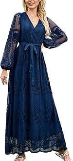 Women's Casual Off Shoulder Lace Maxi Dress Boho White Bridesmaid Wedding Evening Party Dresses