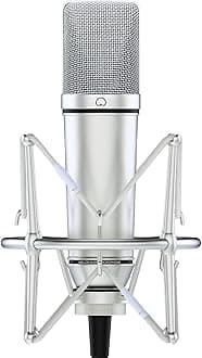 Melon Audio MA-87 Studio Condenser Microphone, 26mm Gold Large Diaphragm Capsule, Including Foam Filter, Metal Shock Mount, XLR Cable and Mic Bag - for Singing, Vocal Recording and Podcasting