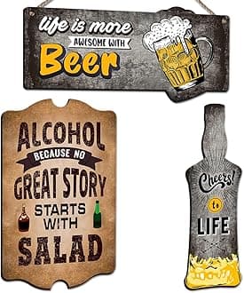 Chaka Chaundh - Bar Quotes Wall Hanging plaque Décor – Alcohol Quotes Wall Hanging Sign – Beer Rules Wall Quotes Hang Decorative Items