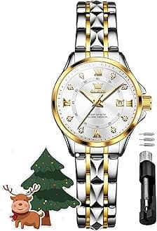 OLEVS Women's Watches Luxury Diamond Arabic Dial Wrist Watch for Women with Date Waterproof Stainless Steel Quartz Ladies Watch