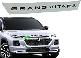 Grand Vitara Car 3D Bonnet Letter Alphabets Chrome, Maruti Suzuki Grand Vitara Exterior Accessories, Car Monogram, Logo, Black Colour, Set of 1 (Black)