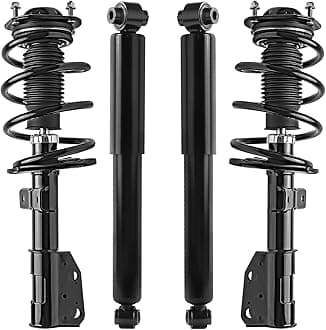 Detroit Axle - Struts Shocks for 2007-2012 Chevy Traverse Buick Enclave GMC Acadia Saturn Outlook, 2 Front Struts with Coil Spring 2 Rear Shock Absorbers 2008 2009 2010 2011 Replacement