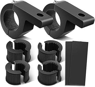 90027B 2PCS LED Light Bar Horizontal Bar Clamp Mounting Kit Fit on 0.75" 1" 1.25" Bull Bars Roof Racks Roll Cages for ATV UTV and Trucks, 2 Years Warranty