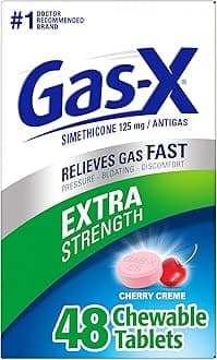 Gas-X Extra Strength Chewable Gas Relief Tablets with Simethicone 125 mg, Cherry - 48 Count