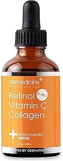 Retinol Vitamin C Collagen | Super Charged Anti-Aging Serum for Face | Pharmaceutical Grade Quality | Helps Smooth & Plump Fine Lines & Wrinkles & Brightens for Younger Skin | 2 fl oz / 60 ml