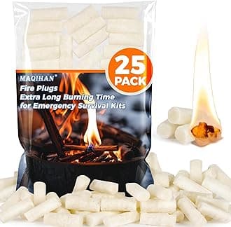 MAQIHAN Fire Starter - 25PACK Fire Plugs Fire Starter Survival Tool, Fire Starters for Campfires, Fire Starter Kit, Fire Starters for Survival, Fire Starter Sticks for BBQ Fireplace Camping