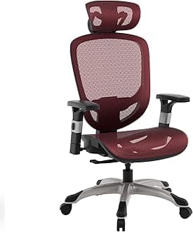 STAPLES Hyken Ergonomic Task Chair, Mesh, Ergonomic, Lumbar Support, Swivel, Maroon
