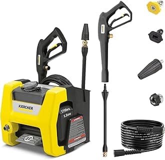 KärcherPressure Washer K1700 Cube, Max 2125 PSI, 3 Spray Nozzles, Detergent Tank, For Cars, Driveways, Siding, Patios, 1.46 max. GPM