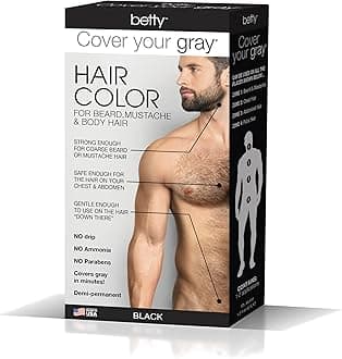 Cover Your Gray Mens Hair Color for Beard, Mustache & Body Hair - Black