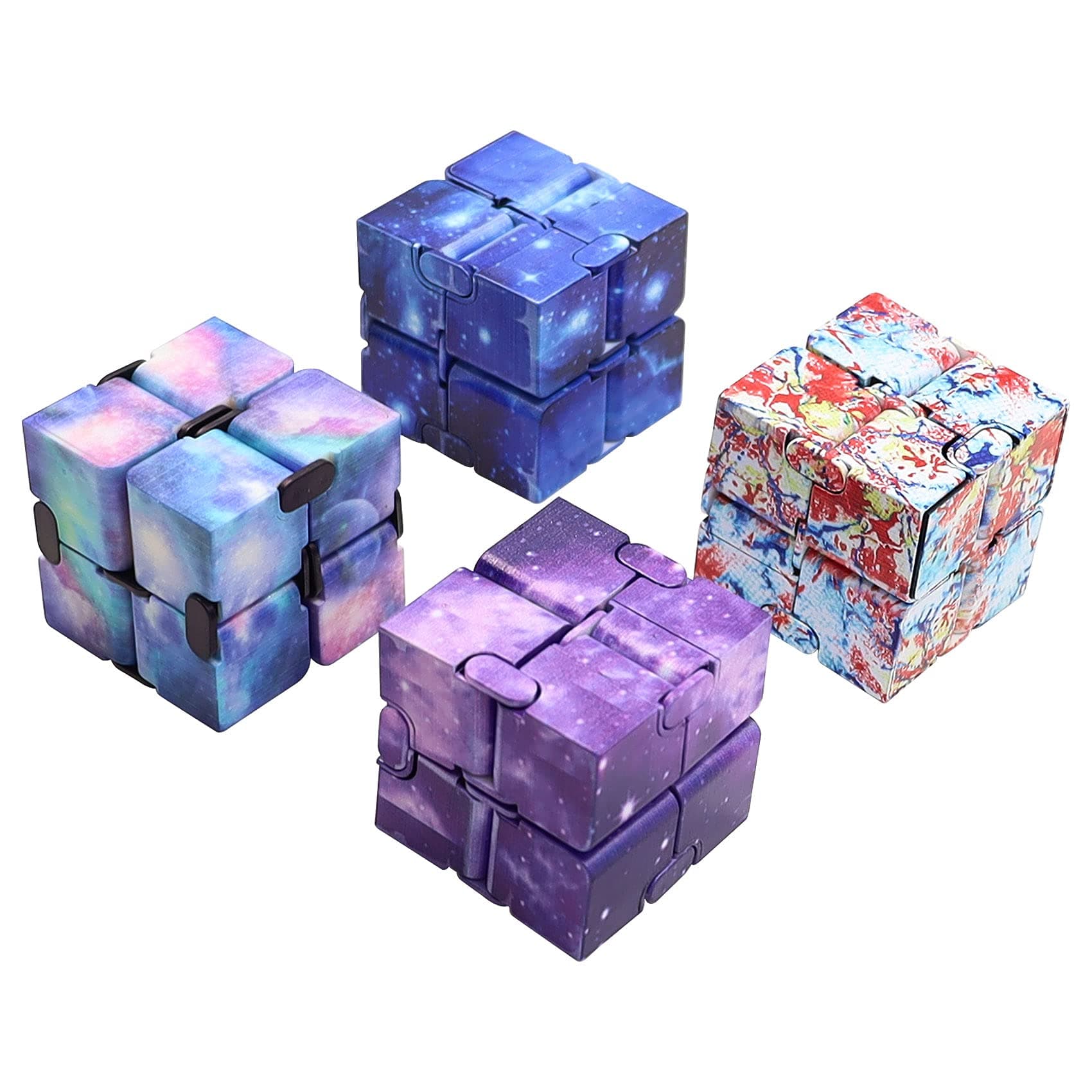 Infinity Cube Fidget Toy 4PCS, Magic Infinity Cube Desk Toy Mini Sensory Toys Stress Relief Tool Anti-Stress Fidget Toys Suitable for Adults and Kids