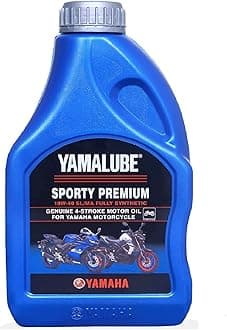 Yamaha Yamalube Sport Motorcycle Premium 10W40 4 Stroke Fully Synthetic Engine Oil for R15 and MT15, 1L (90793AD41100)