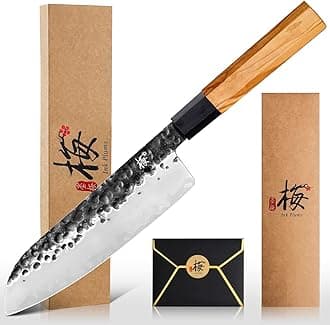 Santoku Chef’s Knife 7 Inch,Japanese Sharp Blade Kitchen Knife with Olivewood Handle And Beautiful Gift Box