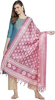 DUPATTA BAZAAR Women's Floral Silk Blend Dupatta