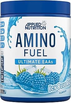 Amino Fuel - Amino Acids Supplement, EAA Essential Amino Acids Powder, Muscle Fuel & Recovery (390g - 30 Servings) (ICY Blue Raz)