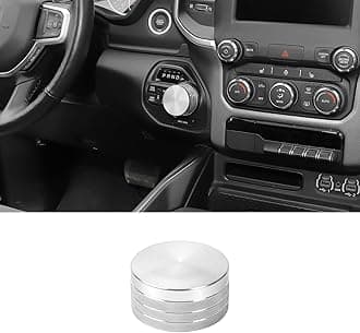 JWWY Gear Shift Switch Knob Cover Trim for Dodge 2018-2023+ RAM 1500 Special Editions, Silver Aluminum Alloy