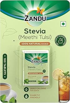 Stevia (Meethi Tulsi) Tablets- A Healthier Substitute for Sugar | Helps Maintain Healthy Sugar Levels & Healthy Weight (Pack of 100 Tablets)