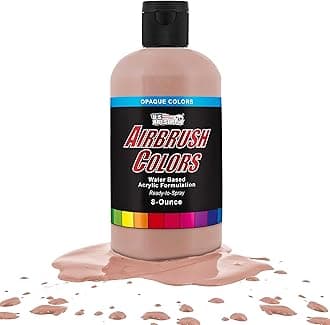 U.S. Art Supply Opaque Light Tan Acrylic Special Effects Airbrush Paint - 8oz Ready to Spray Air Brush Paint for Nails, Models, Fabric - Water-Based Air Brush Painting