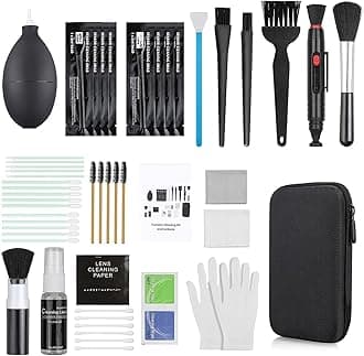 18-in-1 Professional Camera Cleaning Kit for Most DSLR Cameras (Canon, Nikon,Sony), with Air Blower/Cleaning Pen/Detergent/Cleaning Cloth/Lens Brush/Carry Case