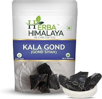 Herba Himalaya Kala Gond 200g Natural Gond Siyah Black Gum Lab Tested and Certified Premium Ingredient Perfect for Traditional Sweets Beverages Herbal Recipes
