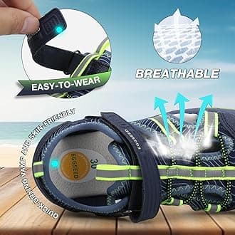 Eggseed Boys Sport Sandals Summer Closed Toe Hook Loop Outdoor Athletic Walking Shoes (Toddler/Little Kid/Big Kid)