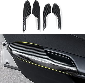 Inner Door Armrest Decor Cover Decals for 2016-2021 Honda Civic 10th Gen Accessories ABS Carbon Fiber Stickers, NOT for Coupe Model