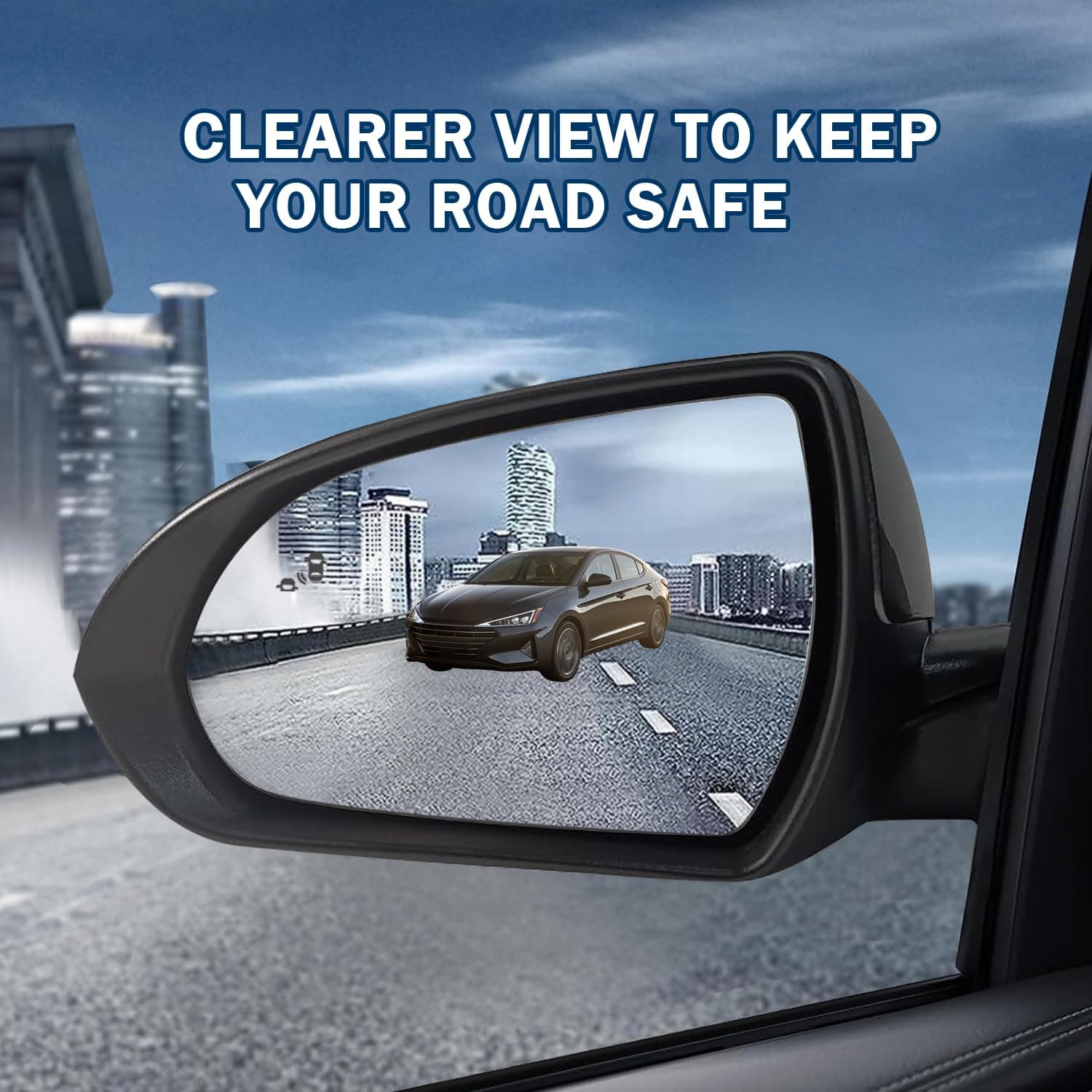 Left Driver Side Mirror Compatible With 2017 2018 2019 2020 Hyundai Elantra With Power Glass Heated Blind Spot Black Replace#87610F3020 (7Pins)