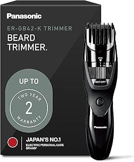 Cordless Beard Trimmer for Men with Precision Dial, 19 Adjustable Length Settings, Rechargeable Battery, Washable - ER-GB42-K (Black)