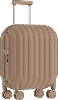 artrips キャリーオンラゲッジ スピナーホイール8個、20インチスピナーラゲッジ、PC軽量ハードサイドラゲッジ、パンデザインのトラベルスーツケース、TSAロック、ブラウン、キャリーオン20インチ、47L, ブラウン, 18inch, パンタイプ