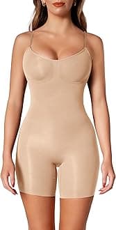 Shapewear Tummy Control Bodysuit Thong or Brief: Sculpting Shaper Tank Top Bodysuits & Snatched Waist Body Suit