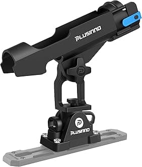 2 in 1 Fishing Rod Holders for Boat, Kayak Fishing Rod Holder, Fishing Pole Holders for Track Mount / Deck Mount, Fishing Gear with Fishing Rod Protective Strap, Fishing Accessories & Gifts