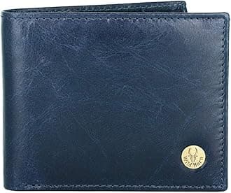 WildHorn Leather Wallet for Men, New Crunch Blue, Classic