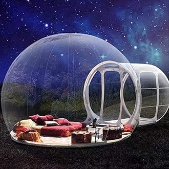 4M/13ft Inflatable Bubble Tent Clear Luxurious 2M Single Tunnel Inflatable Dome Bubble House Transparent Large Outdoor Tents for Camping Backyard Large Family Tents