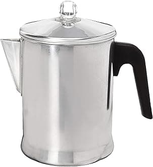 Today Aluminum Stove Top Percolator Maker Durable, Brew Coffee On Stovetop, 9 Cup, Silver
