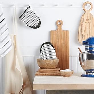 KitchenAid Albany Mini Oven Mitt 2-Pack Set, Onyx Black, 5.5"x8"