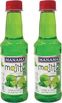 Manama Lime and Mint Mojito Flavoured Syrup for Mocktails & Cocktails, 250ML Each, Pack of 2