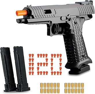Toy Gun, Children's Soft Toy Guns, 24shells120 Soft Bullets, Empty Shell Toy Guns, Christmas and Birthday Gifts (2011 Black)